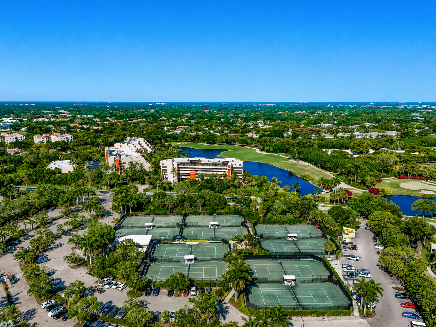 Vista aérea de Hyde Park y canchas de tenis